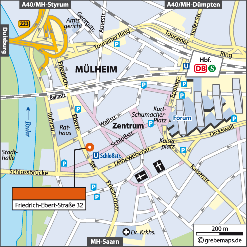 Karte mit Wegbeschreibung